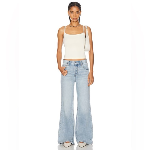 GRLFRND x Maggie MacDonald Jade Low Rise Relaxed Flare Jeans in Fairfax North - Picture 2 of 13